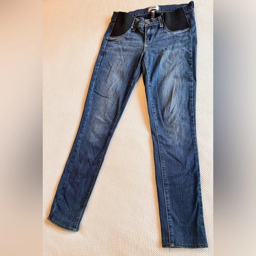 PAIGE Transcend Verdugo Ultra Skinny Jeans Stretchy Denim Maternity Pants